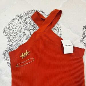 Forever 21 Burnt Orange Ribbed Top